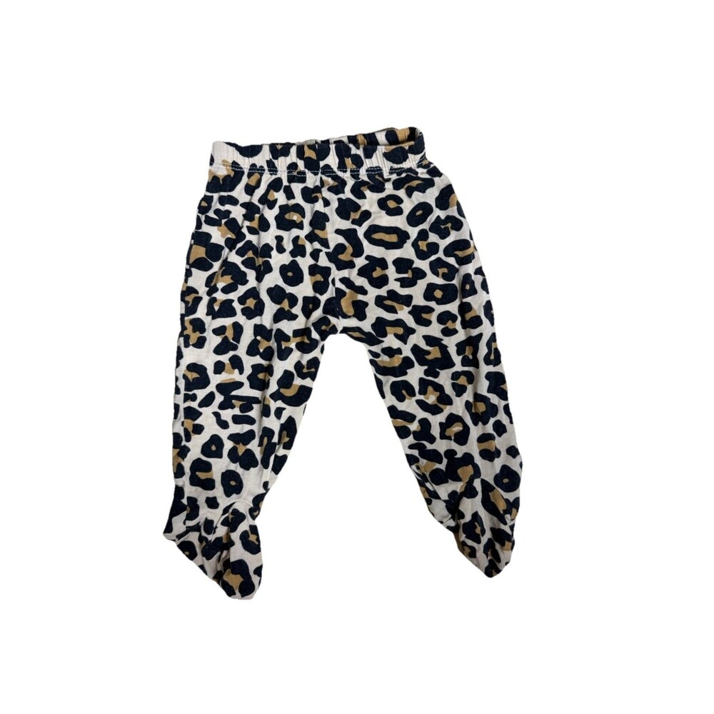 Posh Peanut Leopard Pajama footie footy pant girls Size 0-3 bamboo soft